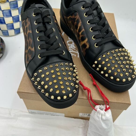 Men's Christian Louboutin, Louis Jr, orlato spikes sneaker size 46 made in Italy - Picture 5 of 13